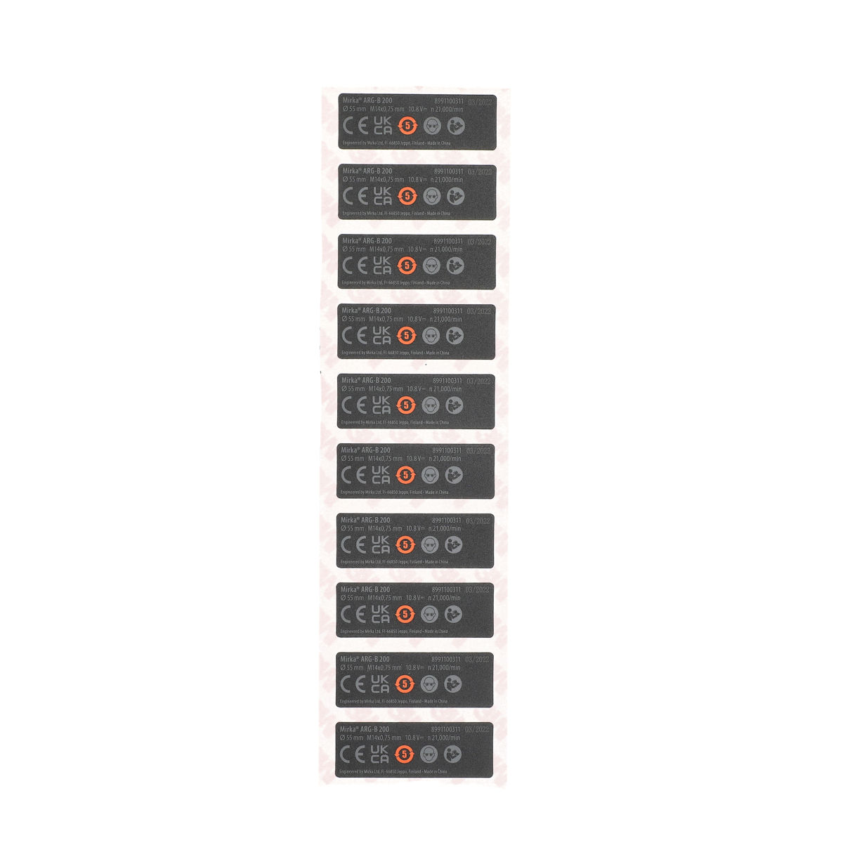 Type Label (EU, UK, ANZ & CN) for ARG-B