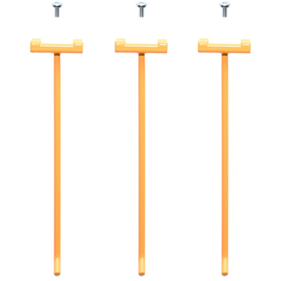 Hook, Square holes long, Yellow 3/pack