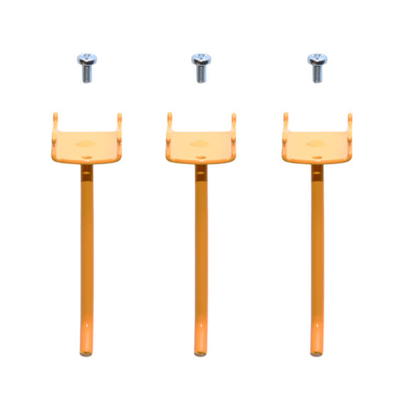 Hook, Round holes short, Yellow 3/pack