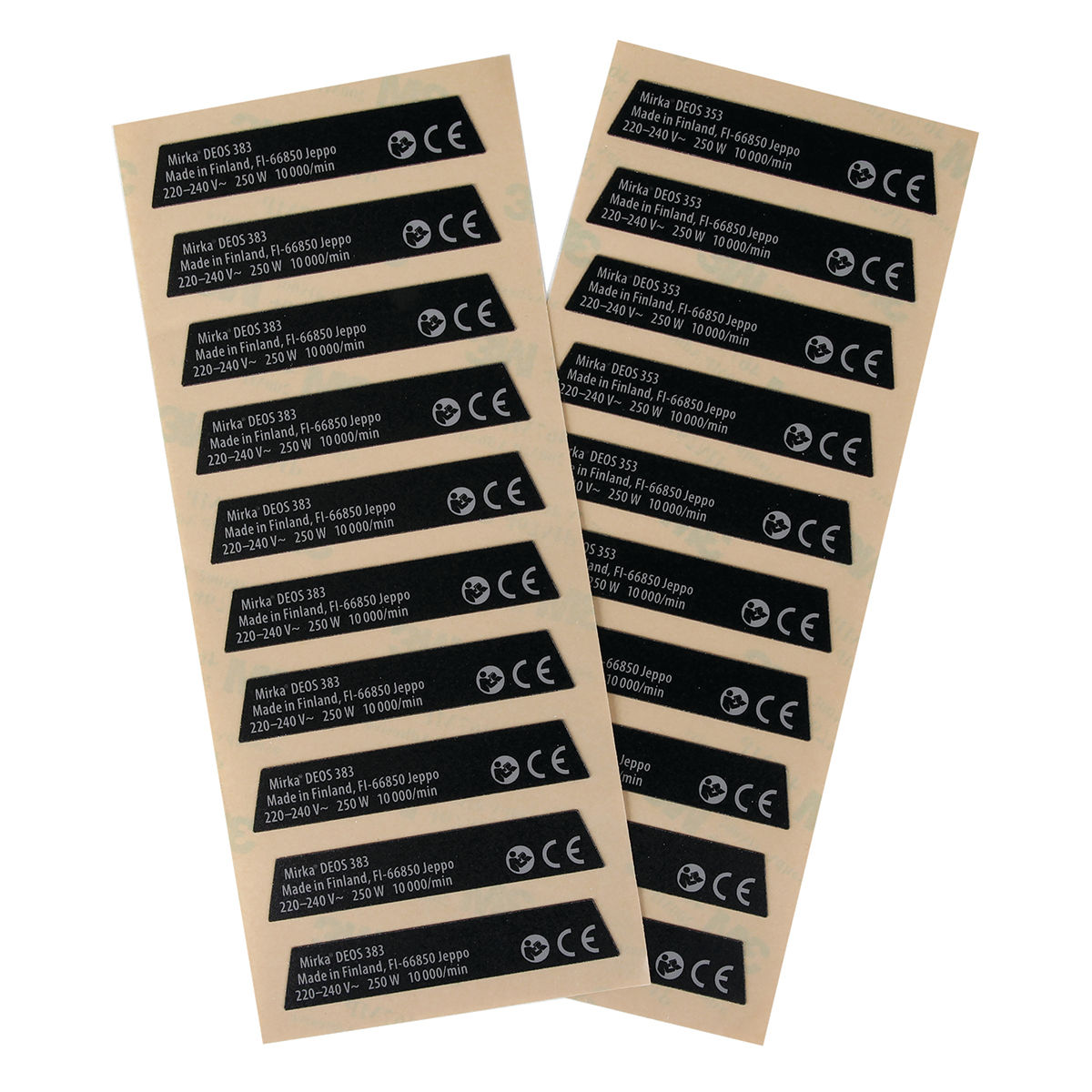 Type Label Kit for DEOS 343,353,383,663 220-240V